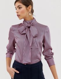 Ted Baker Leynta pussybow striped blouse at asos com at Asos